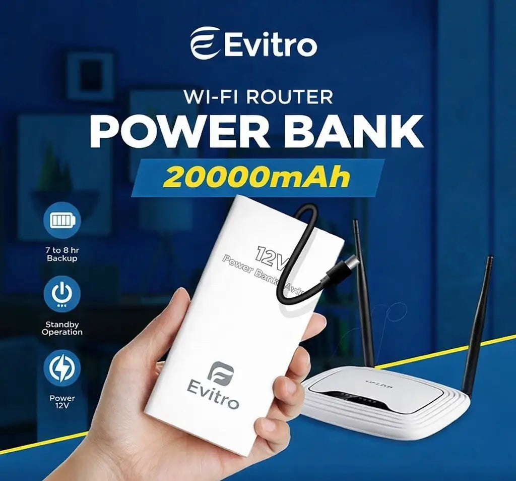 WiFi Router Power Bank (8–10Hrs Backup)